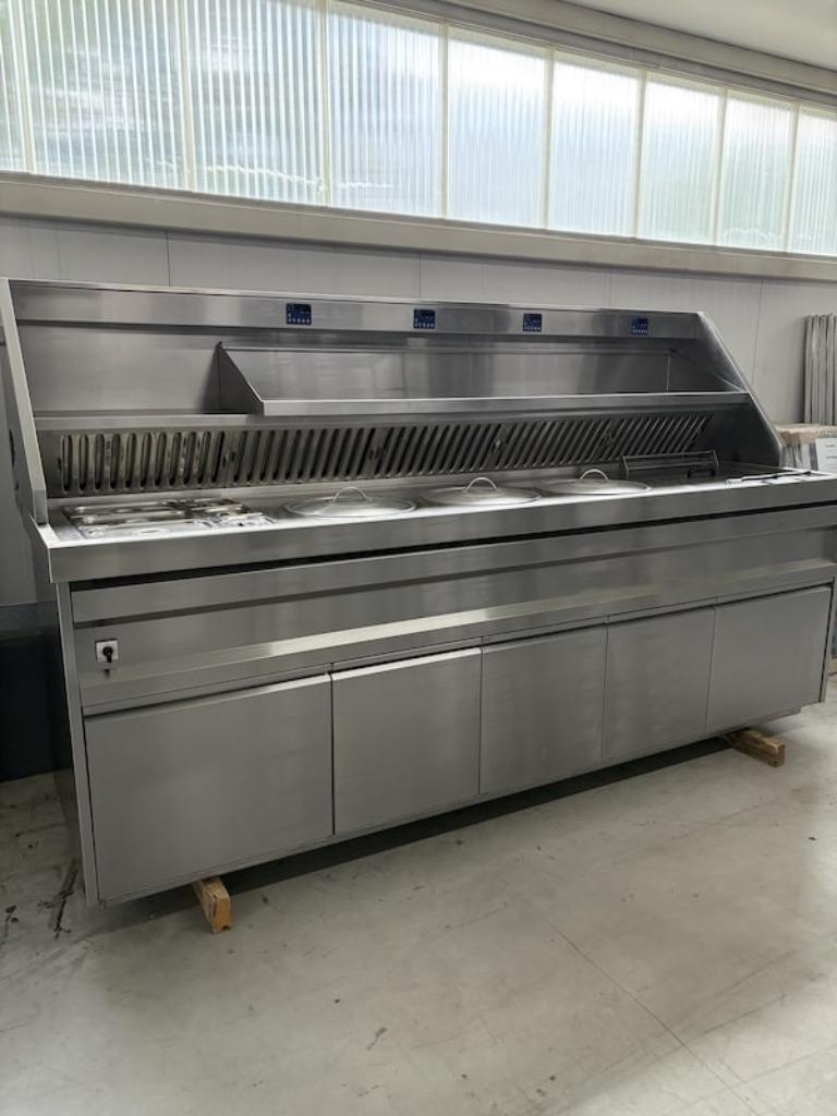 Hak Pro Frituur bakwand met ingebouwde bain marie, Enlèvement, Utilisé, Cuisinière, Friteuse et Grils