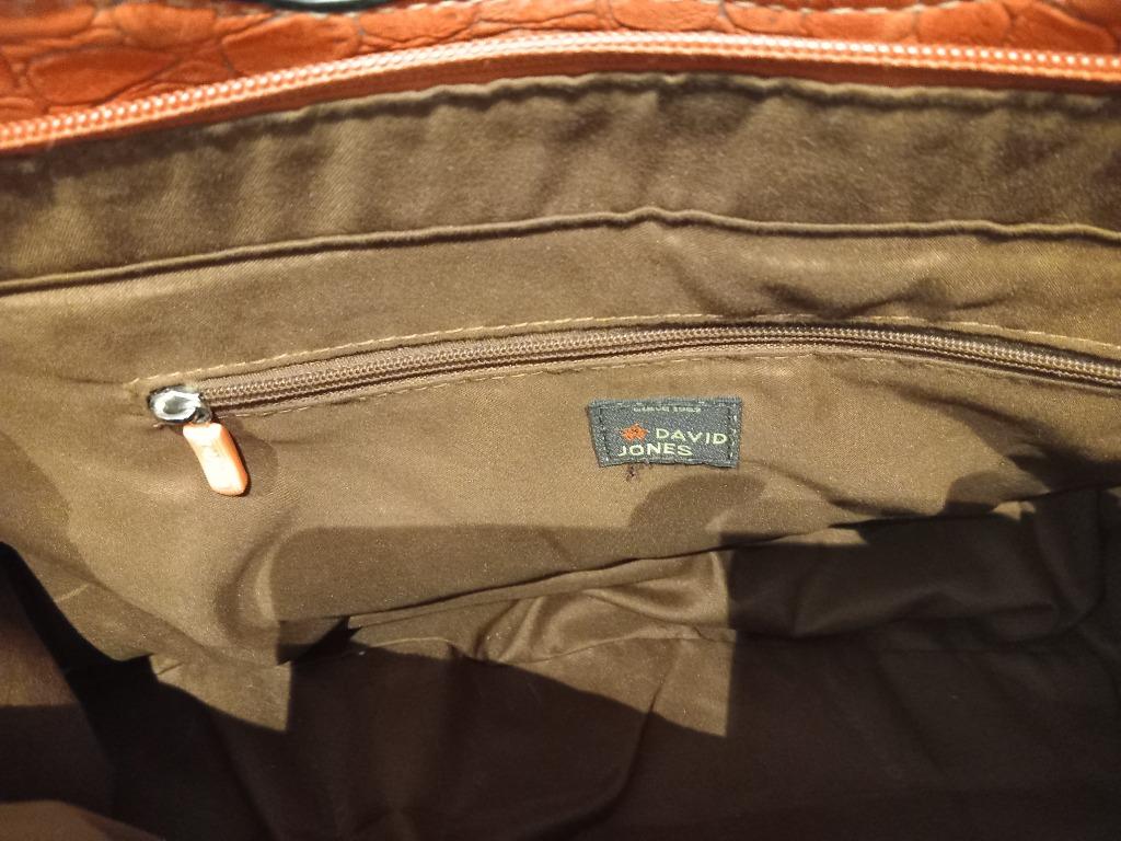 Handtas oranje / bruin ?  David Jones, Handtassen en Accessoires, Ophalen of Verzenden, Gebruikt, Bruin, Handtas