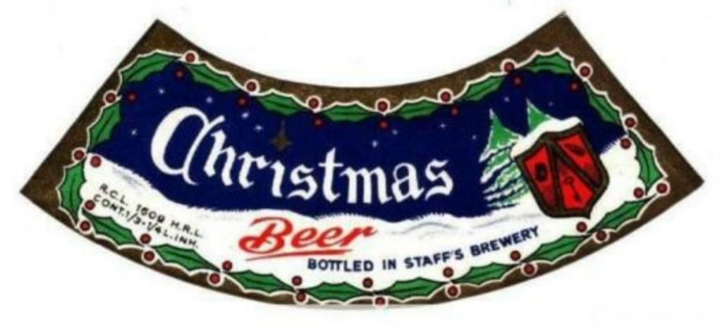Oud bier etiket voor rond de hals van bierflesje christmas, Verzamelen, Ophalen of Verzenden, Nieuw, Overige typen, Overige merken