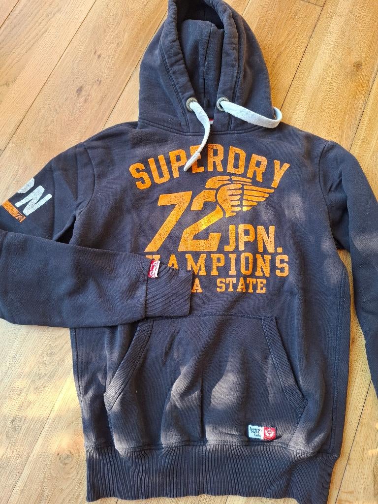 Sweat superdry à capuche taille s, Ophalen, Blauw, Gedragen, Maat 46 (S) of kleiner