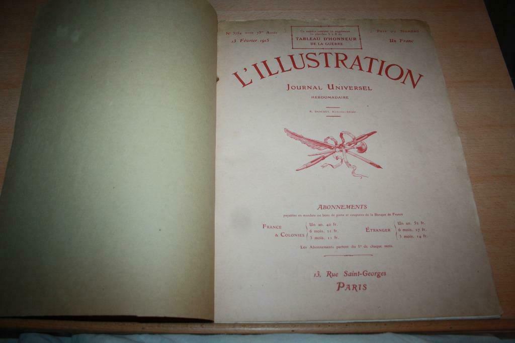 L'illustration 23 janvier 1915 Journal Universel Hebdoma ..., Enlèvement ou Envoi, Avant 1940, Général, Utilisé