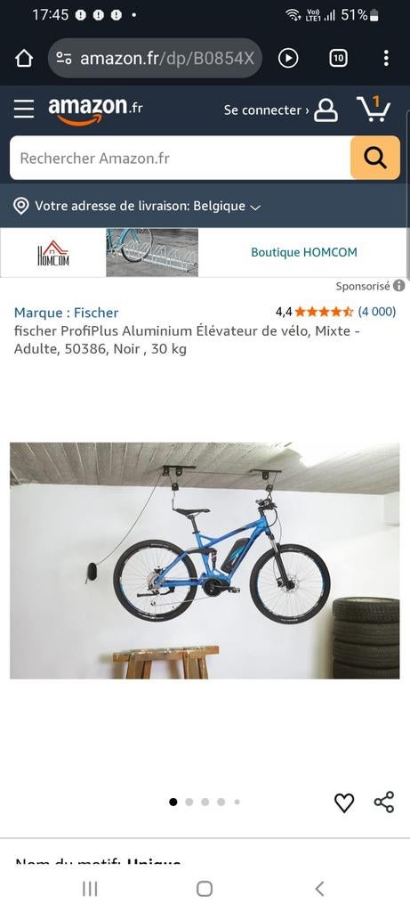 Élévateurs de vélo (2  pièces) Fischer Profiplus Aluminium, Enlèvement ou Envoi, Comme neuf, Autres marques