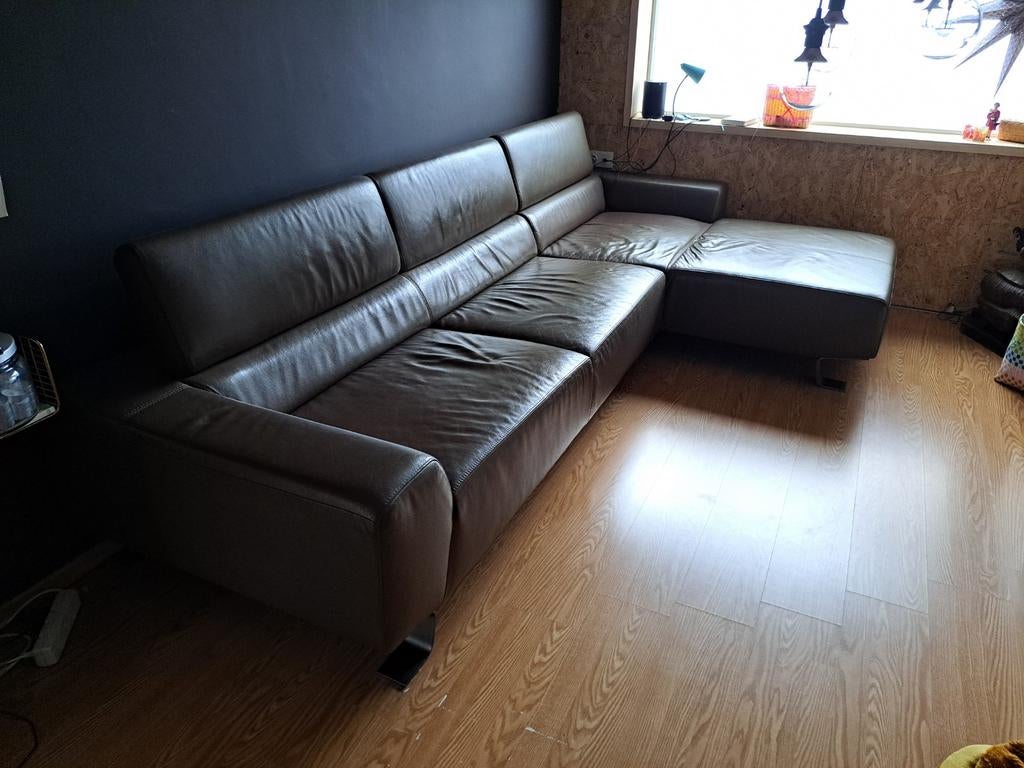 Canapé d'angle en cuir, Maison & Meubles, Enlèvement, Utilisé, Cuir, Lounge