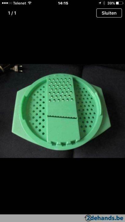 groene rasp van tupperwaere groene kleur rond model, Gebruikt