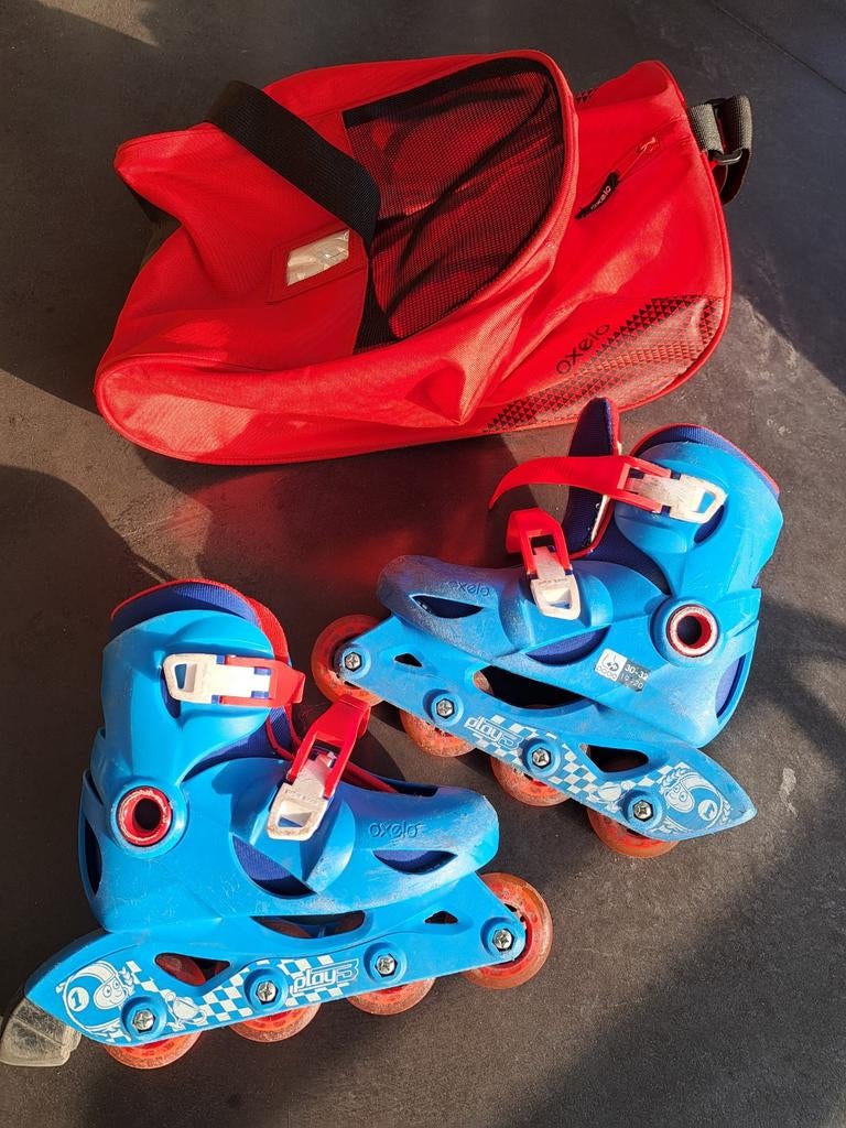 OXELO skeelers maat 30-32 met draagtas en gratis helm, Kinderen, Ophalen of Verzenden, Verstelbaar, Gebruikt