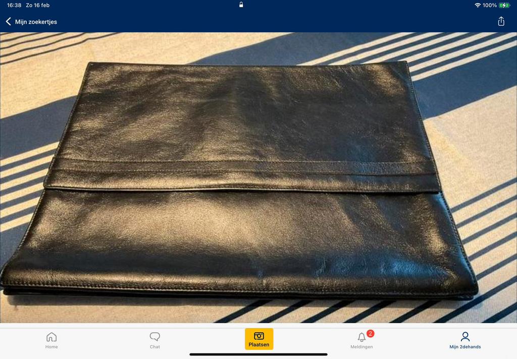 Echte lederen brieven akte tas! 40 jaar oud en onberispelijk, 30 tot 40 cm, Minder dan 30 cm, Zwart, Aktetas of Boekentas