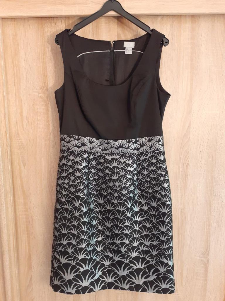 Robe ''habillée" noir et argent, Enlèvement, Comme neuf, Taille 38/40 (M), Noir