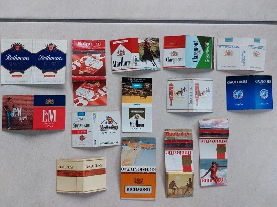 Reclame sigarettenmerken (lucifers), Verzamelen, Rookartikelen, Aanstekers en Luciferdoosjes, Verzenden, Zo goed als nieuw