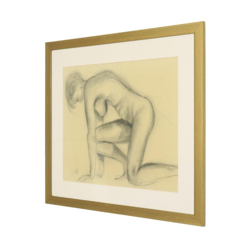 Houtskool Tekening Vrouw Naakt Studie Kunst Ingelijst, Ophalen of Verzenden