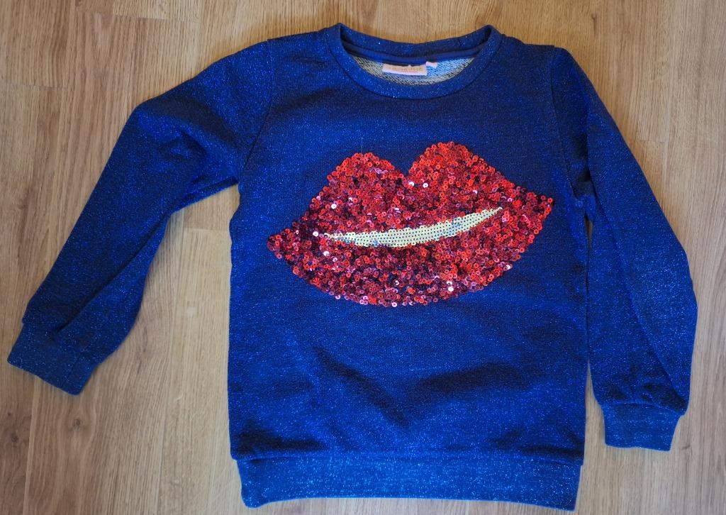 Someone blauwe trui rode lip 122, Kinderen en Baby's, Kinderkleding | Maat 122, Gebruikt, Meisje, Trui of Vest, Ophalen of Verzenden