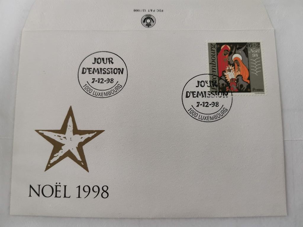 Luxembourg 1998 - FDC - Noël, Nativité - timbre-surchargé, Enlèvement ou Envoi, Luxembourg, Affranchi