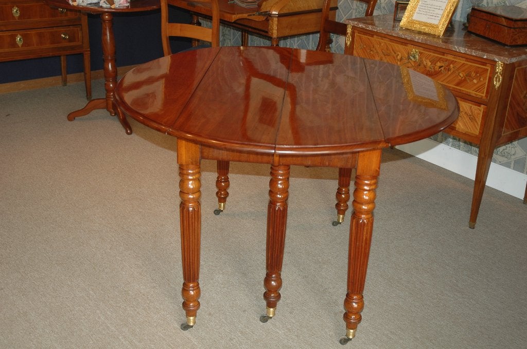 19e eeuwse massief mahoniehouten klaptafel, Antiek en Kunst, Ophalen