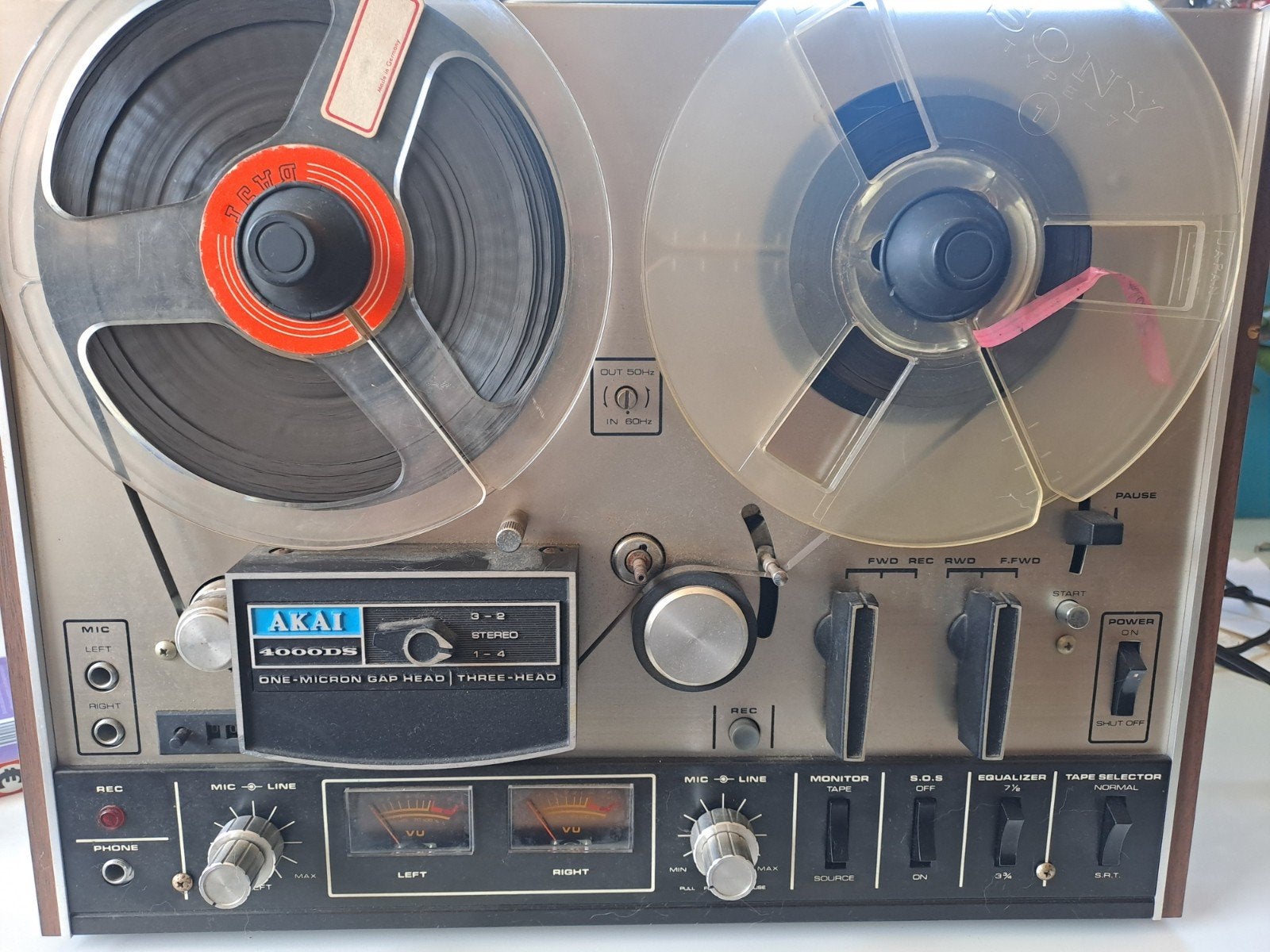 Akai 4000DS + doos met tapes en spoelen, Audio, Tv en Foto, Bandrecorder, Ophalen