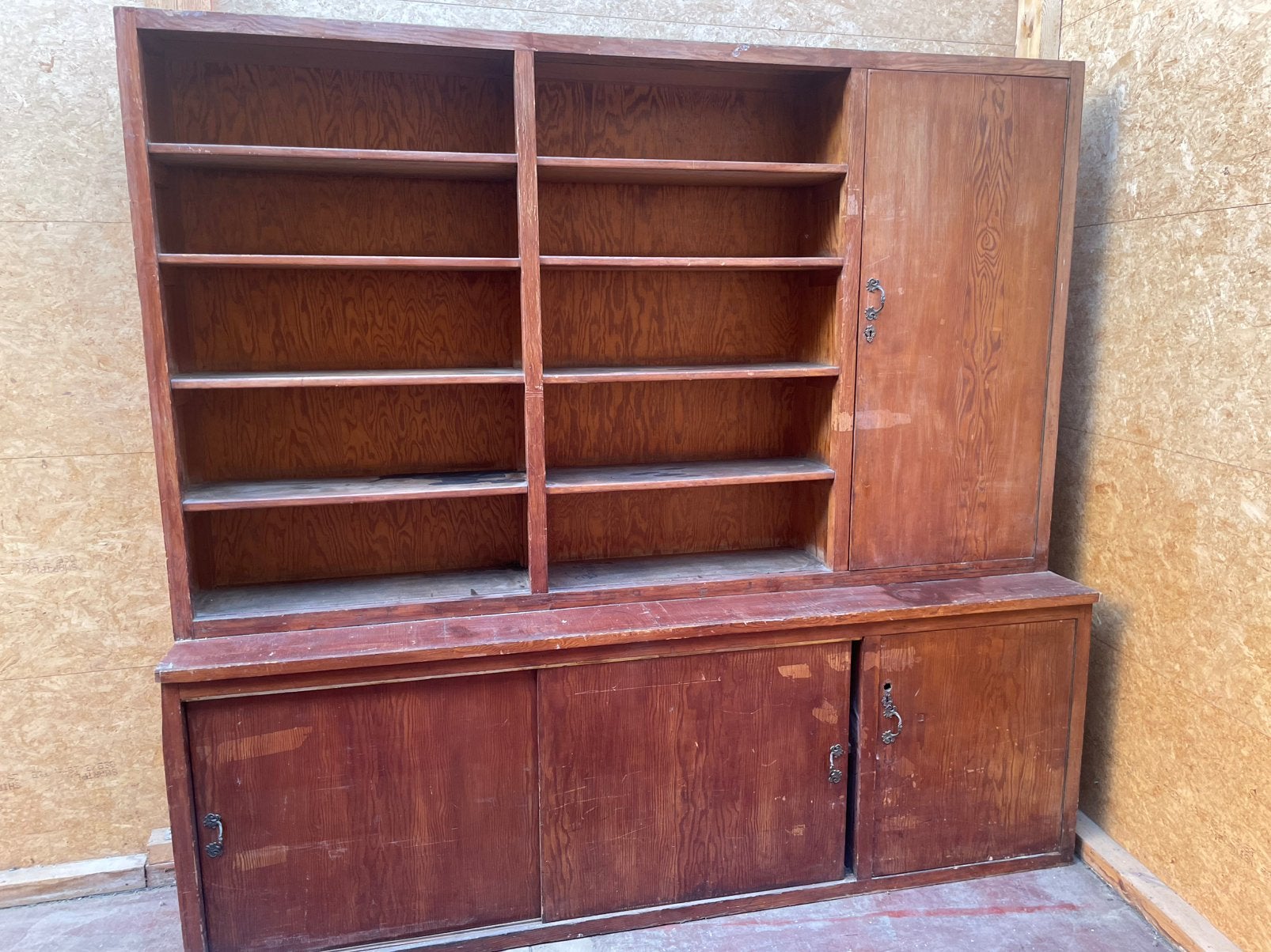Bibliothèque ancienne en bois, 25 à 50 cm, 150 à 200 cm, Enlèvement, Utilisé