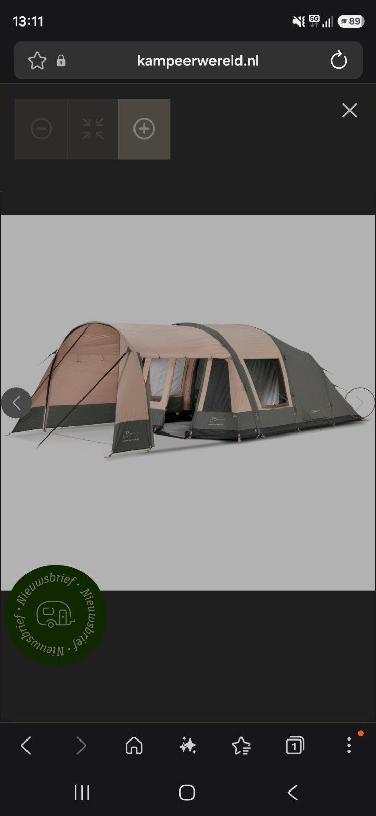 Tent 5 personen, Caravans en Kamperen, Tenten, Ophalen