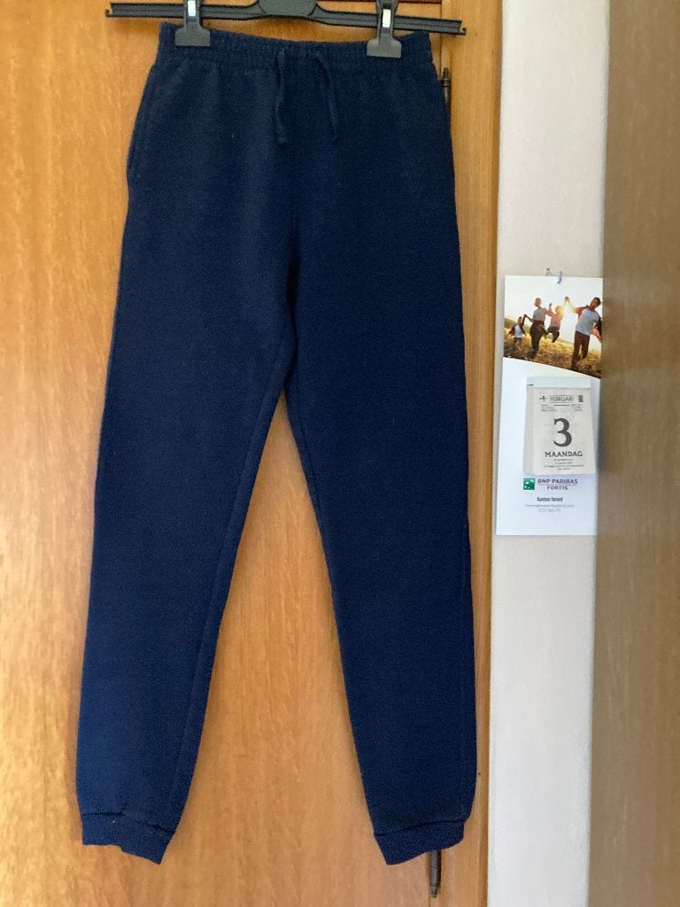 Blauwe joggingbroek, maat 158-164, Kinderen en Baby's, Ophalen of Verzenden, Zo goed als nieuw, Jongen, Broek