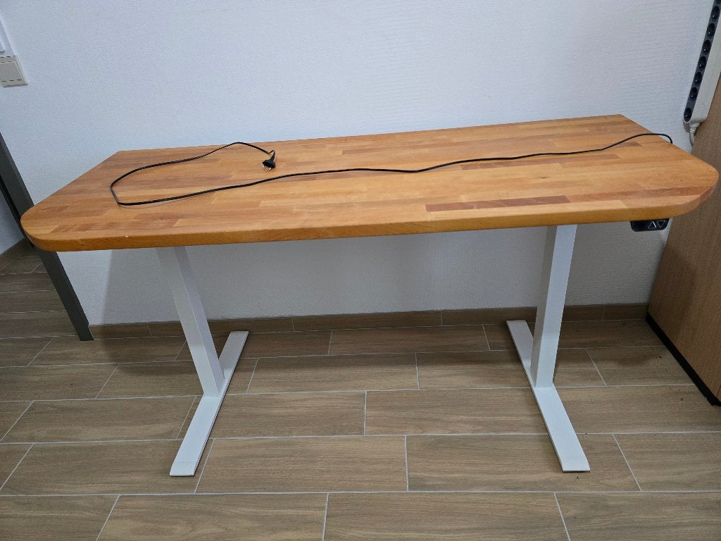 Bureau électrique réglable, Maison & Meubles, Bureaux, Utilisé, Bureau assis-debout, Autres marques, Blanc, Démontable, Électrique