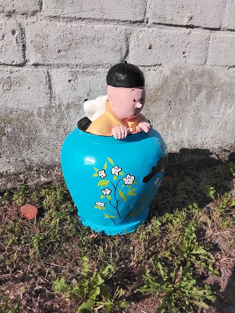 vaas blauwe Lotus Kuifje, Ophalen, Kuifje