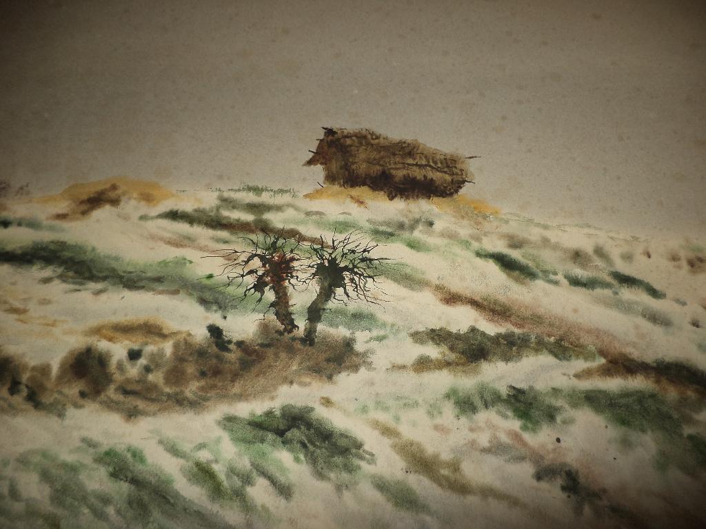 1901 Edouard SUY 3x aquarelle pastel paysage cabane arbres, Antiquités & Art, Enlèvement ou Envoi