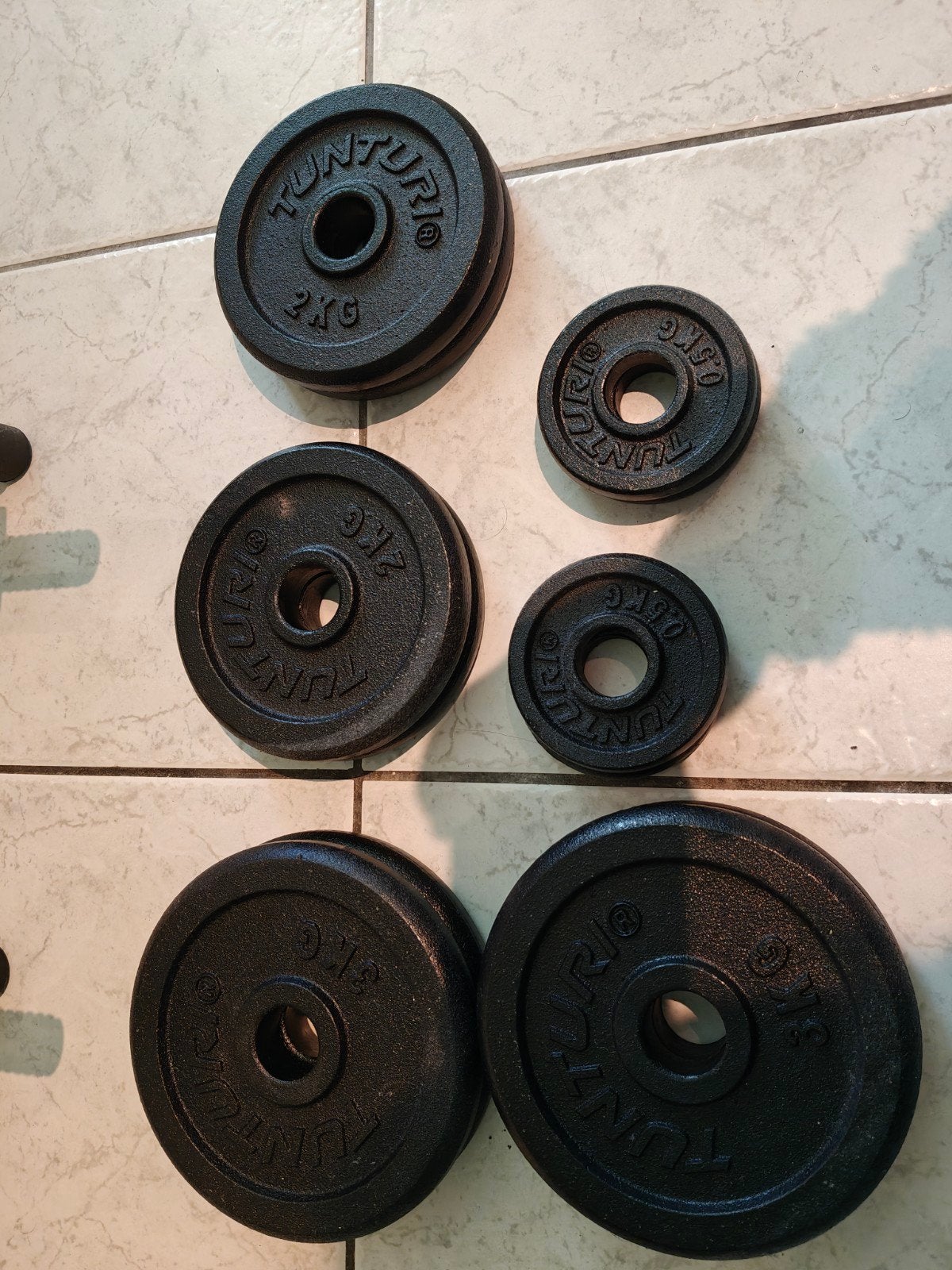 Halters met houder + kettlebell, Sport en Fitness, Ophalen, Kettlebell