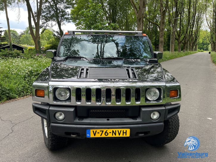Hummer H2 6.0 V8 AUT 330 PK 2004 Zwart Youngtimer APK, Auto's, Automaat, Sportstoelen, Zwart, Bedrijf