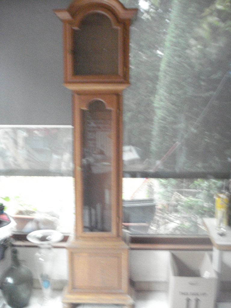 mooie  eiken staande  klok, Antiek en Kunst, Ophalen