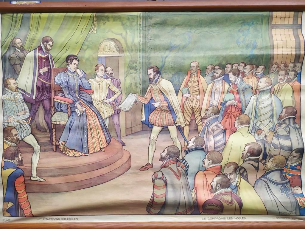 Oude schoolplaat Het eedverbond der edelen, Ophalen of Verzenden, Geschiedenis