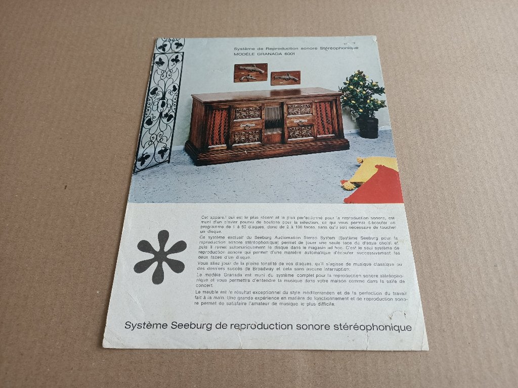 Flyer: Seeburg Granada 6001 (1976) jukebox, Verzenden, Seeburg