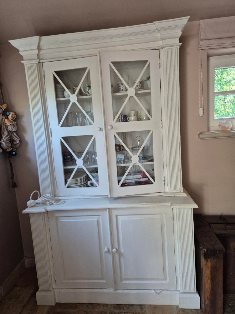 Buffetkast vintage wit, Ophalen, Met deur(en), 200 cm of meer, Overige houtsoorten