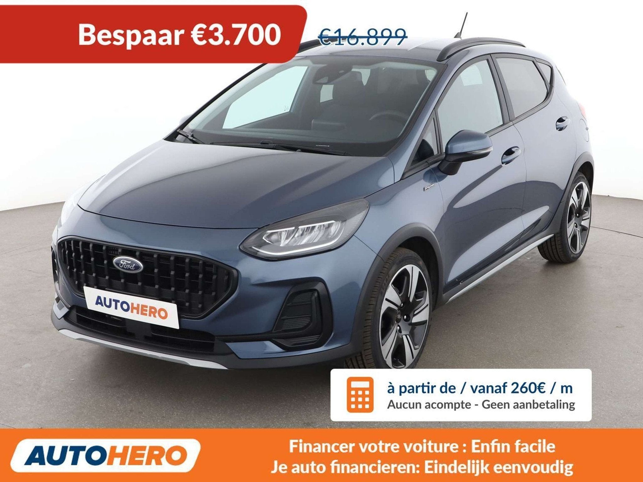 Ford Fiesta 1.0 EcoBoost Mild-Hybrid Active X (bj 2023), Auto's, 116 g/km, Stof, Gebruikt, 1144 kg