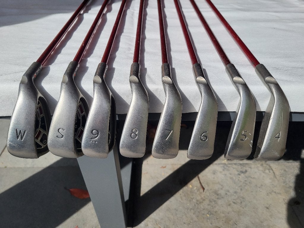 PING G15 ijzerset 4-PW-SW Orange Dot graphite shafts, Sport en Fitness, Golf, Gebruikt, Set, Ping, Ophalen