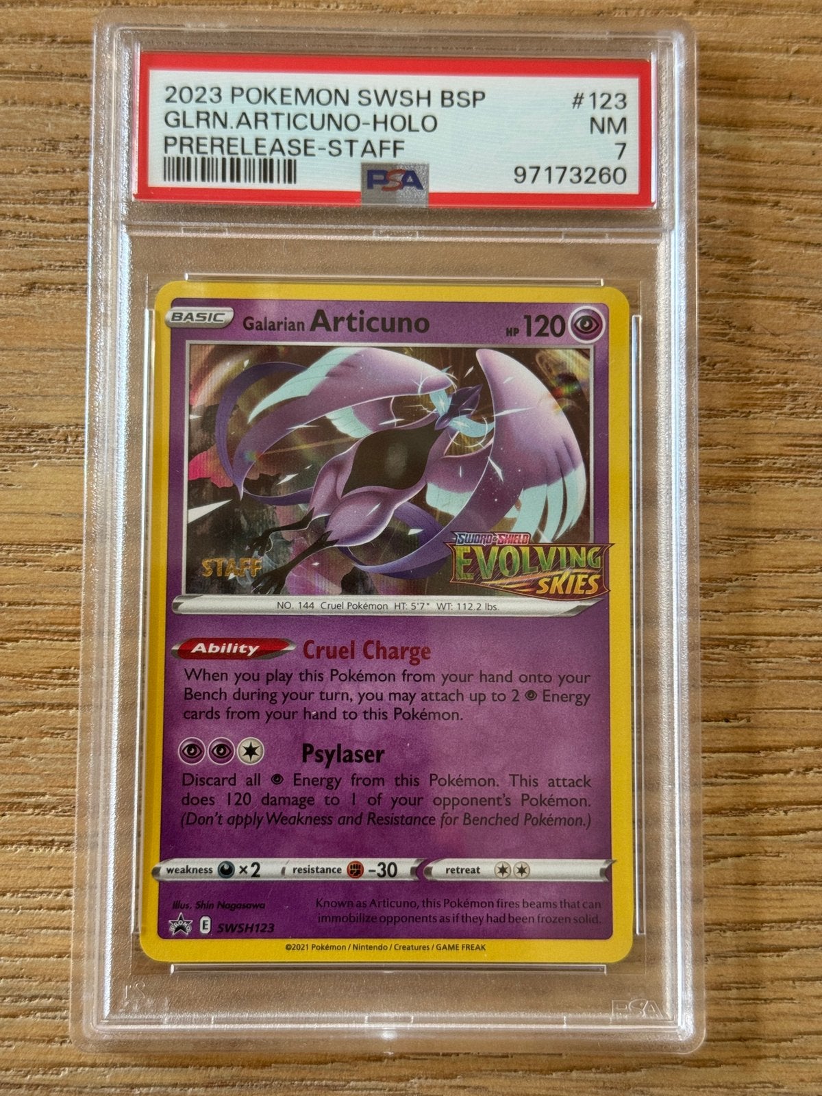 Préversion de Pokémon Galarian Articuno PSA 7 Staff, Enlèvement ou Envoi, Comme neuf