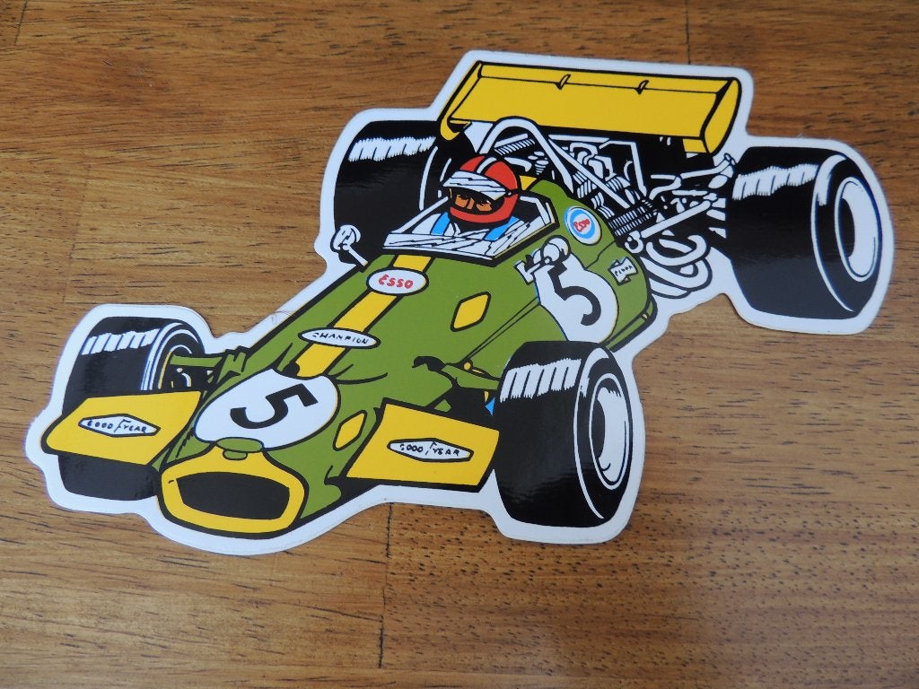 Old Retro racecar esso goodyear sticker, Verzamelen, Ophalen of Verzenden, Zo goed als nieuw