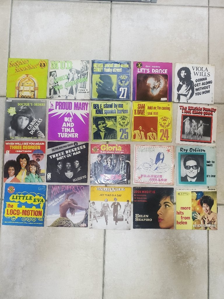 Lot 20 ancien beau disques 45 T vinyles, Ophalen of Verzenden, Gebruikt