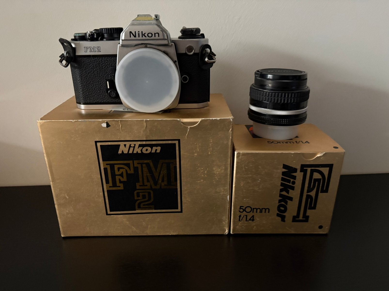 Nikon fm2+50 mm lens, Audio, Tv en Foto, Ophalen, Zo goed als nieuw, Nikon
