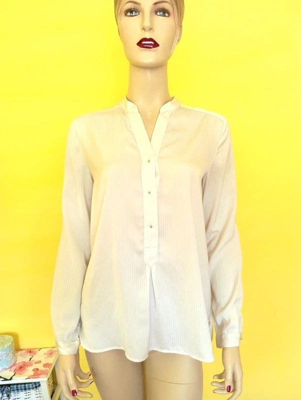 Blusa blanca crema fina fluida, Ophalen of Verzenden, Zo goed als nieuw, Reclamebord