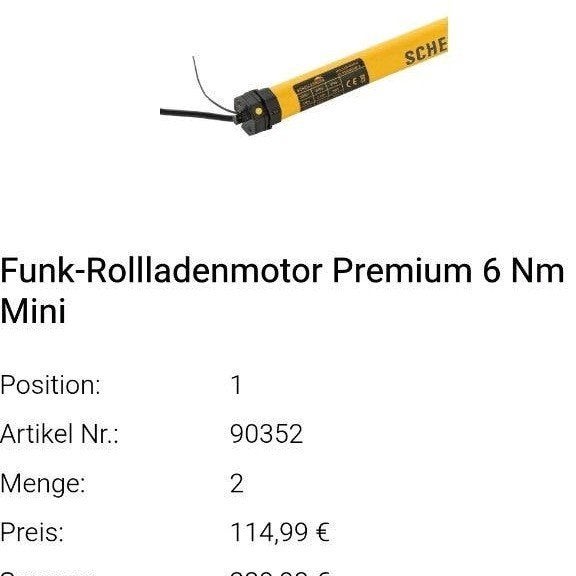 Schellenberg PREMIUM 2X NIEUW rolluik motor 6Nm mini Funk, Bricolage & Construction, Volets, Enlèvement