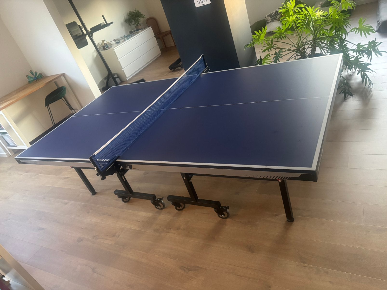 Pingpongtafel indoor (Pongori TTT500), Sport en Fitness, Ophalen, Zo goed als nieuw, Tafel Indoor, Verrijdbaar