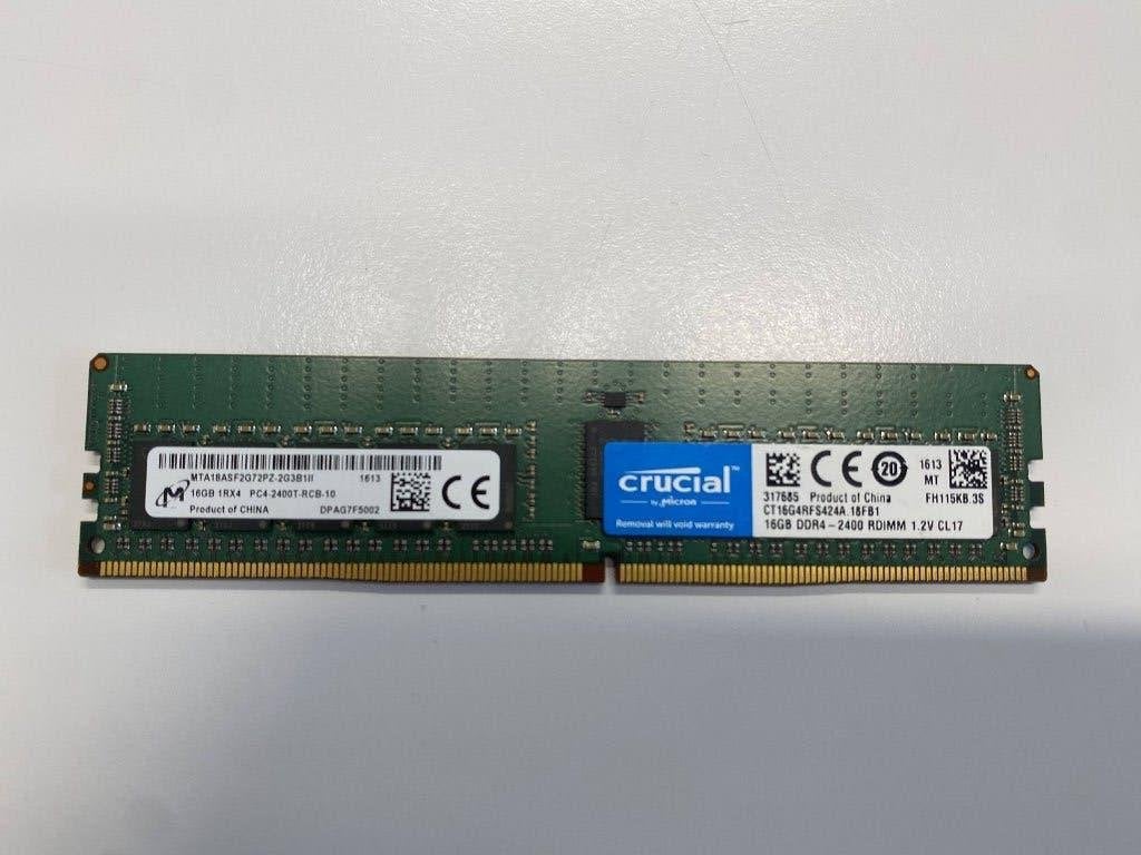 16 stuks Crucial 16gb ddr4 ECC 2400 RDIMM 1.2 V cl17, Computers en Software, Gebruikt, Server, DDR4, Ophalen of Verzenden