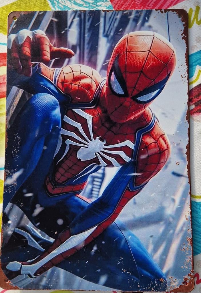 Plaque Métal 30 x 20 cm Spiderman, Huis en Inrichting, Ophalen of Verzenden, Metaal