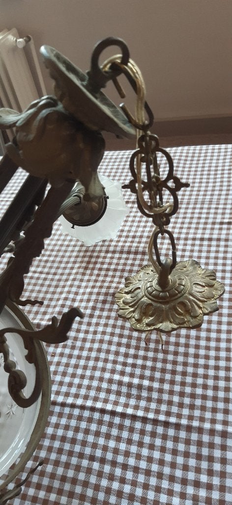 Plafondlamp 3-armig, 70 cm, Verre, Comme neuf, Enlèvement