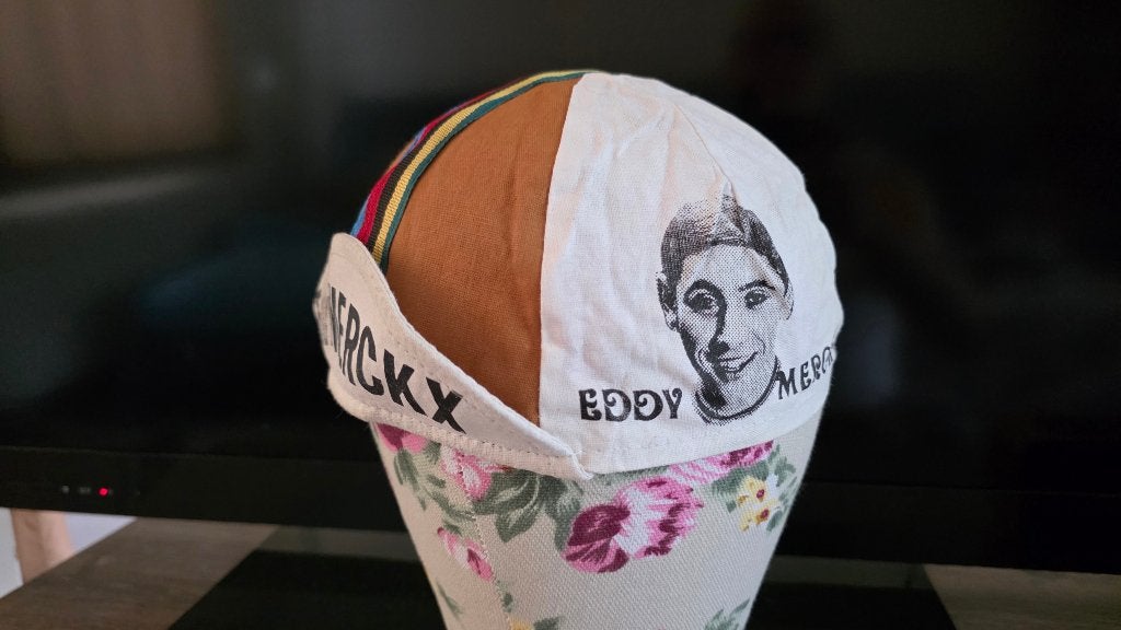 Casquette de cycliste Eddy Merckx du début des années 70 (2), Enlèvement ou Envoi, Utilisé, Autres types
