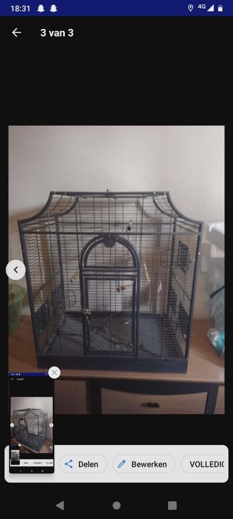 vogelkooi, Dieren en Toebehoren, Ophalen, Zo goed als nieuw, Aluminium, Vogelkooi