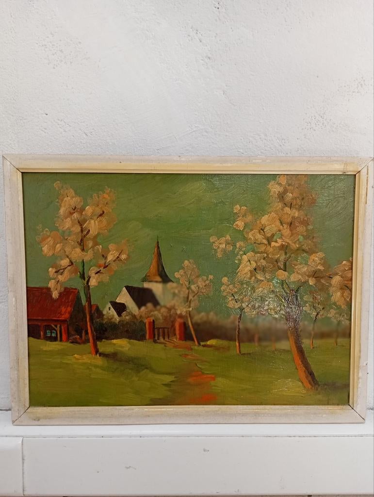 Charmante peinture flamande vintage, Enlèvement ou Envoi