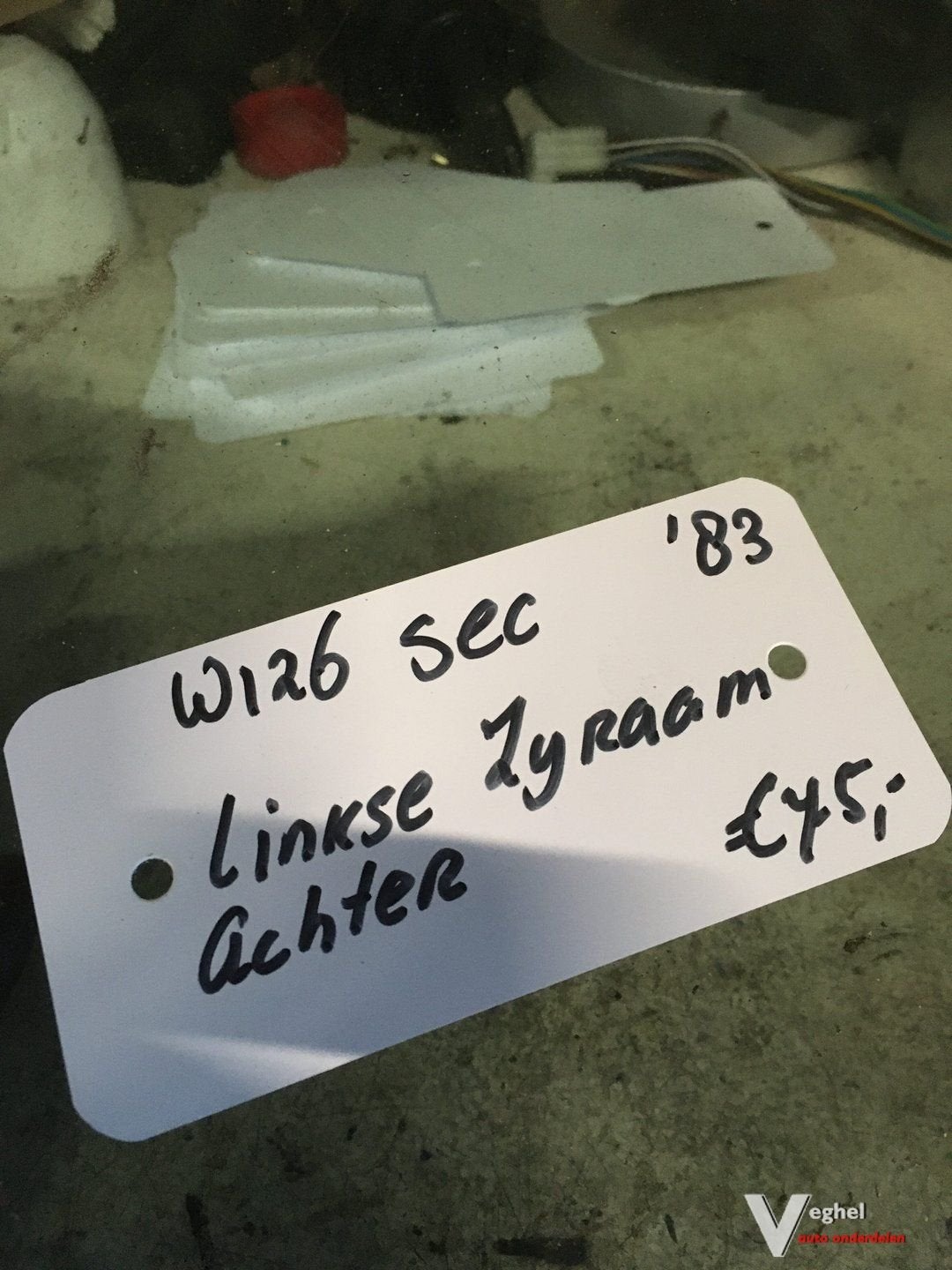 w126 sec ruit linksachter zijraam '83, Gebruikt, -, -, Ophalen of Verzenden