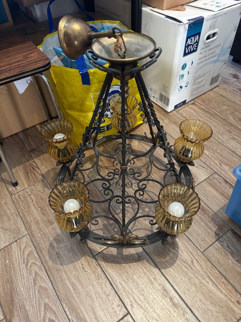 Lustre, Maison & Meubles, Ancien, Métal, Comme neuf, Enlèvement