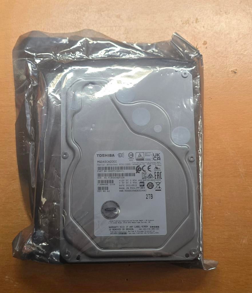 2TB Toshiba SAS HDD, Computers en Software, Harde schijven, Ophalen, Intern, 2TB, Toshiba