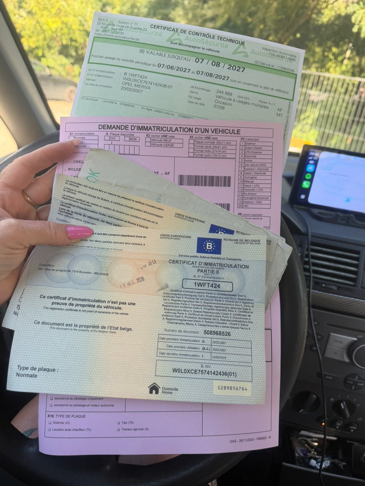Prête à immatriculer feuille rose, Autos, Achat, Boîte manuelle, Noir, 5 portes