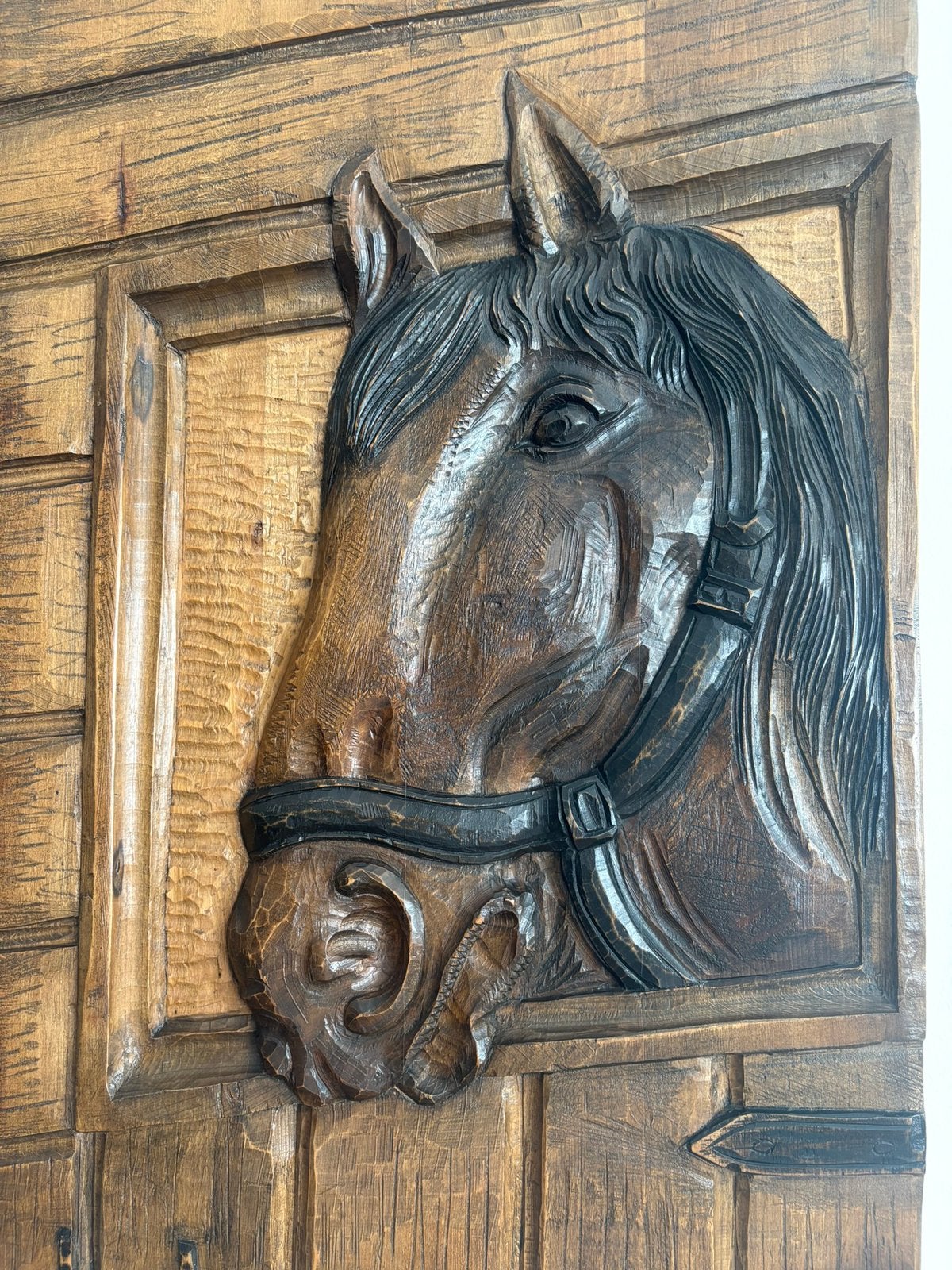 Prachtig houtsnijwerk  paardenkop, Antiek en Kunst, Ophalen, Overige onderwerpen, Houtsnijwerk, 50 - 100 cm