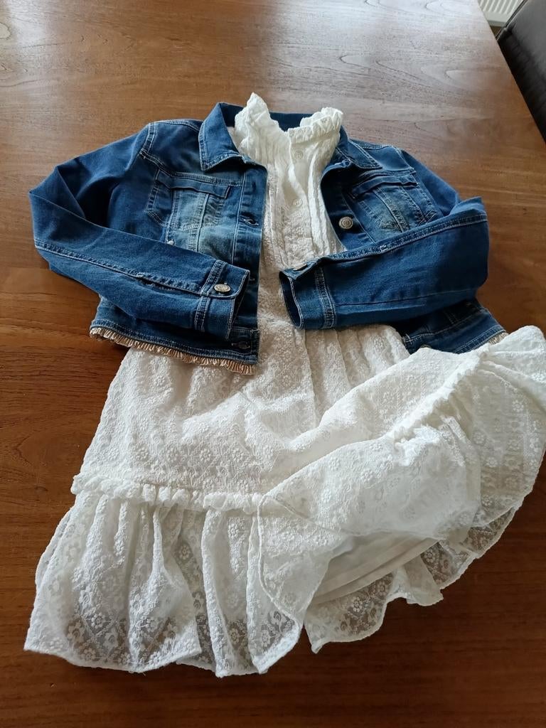 Communie kleedje met feestelijke jasje, Ophalen, Meisje, Zo goed als nieuw, Diamante Blu